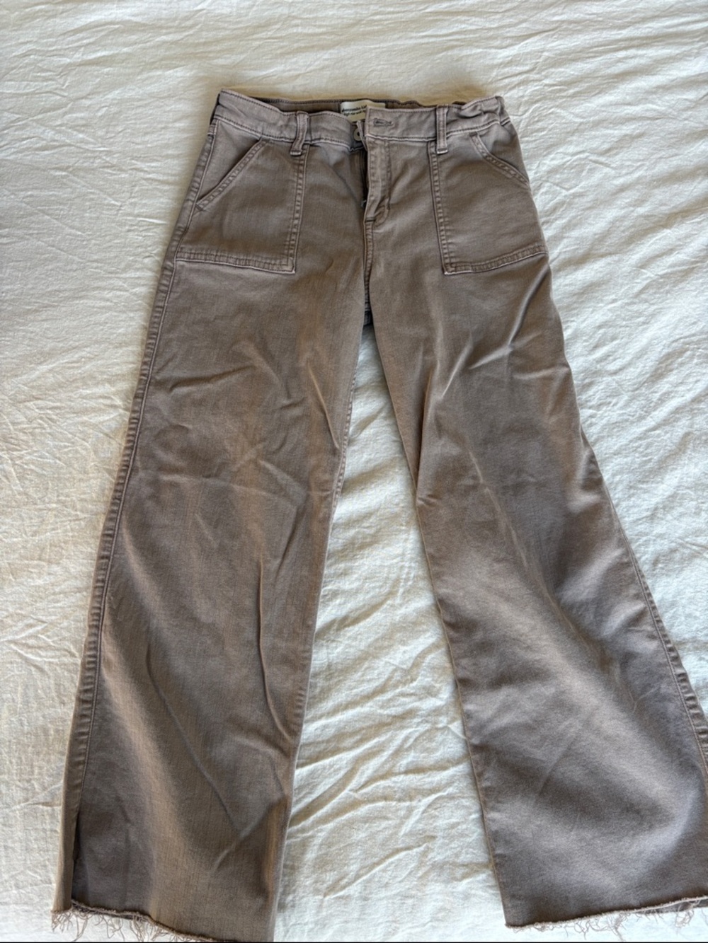 Abercrombie kids Wide Leg Utility Pants in Taupe